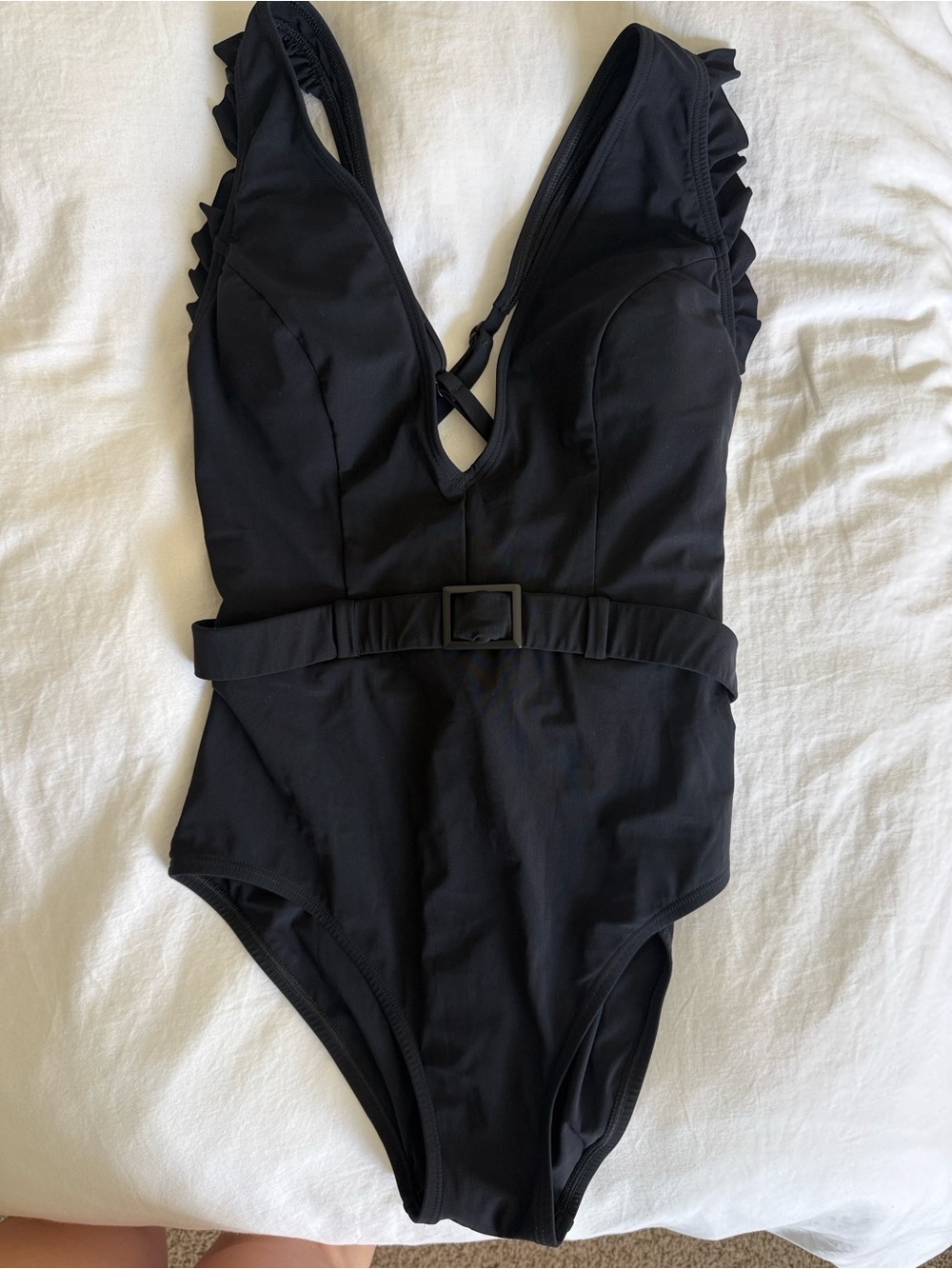 Skinny Dippers Black Belted One-Piece Swimsuit